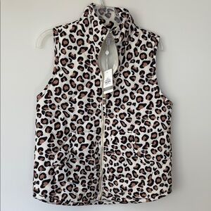 Mudpie Leopard Print Sleeveless Vest SZ M